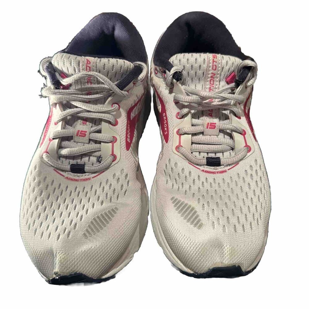 Womens Size 7 Brooks Addiction GTS‎ 15 White Pink Blue Read Description